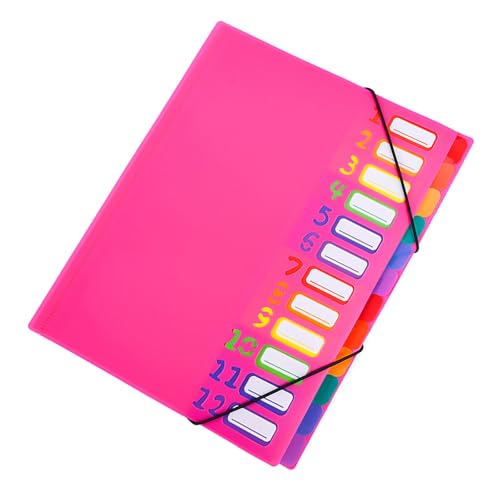 Aktenordner, helles, farbkodiertes Papier, erweiterbar, 12 Fächer, elastisches Verschlussband, Schule, Bürobedarf, tragbarer PP-Aktenordner Aktenordner, helles, farbkodiertes Papier, erweiterbar, 12 Fächer, elastisches Verschlussband, Schule, Bürobedarf, tragbarer PP-Aktenordner von HIOPOIUYT