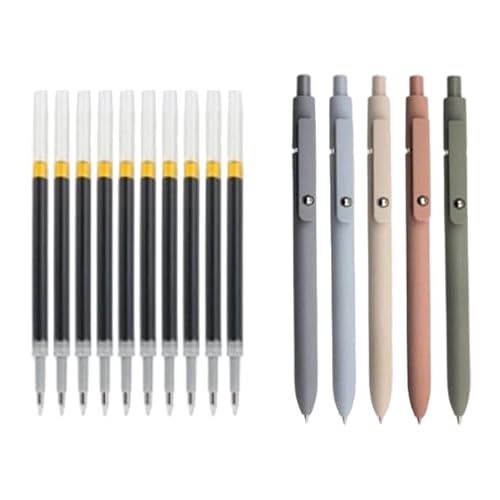 Gelschreiber mit 10 Nachfüllungen, schnell trocknend, 0,42 mm Spitze, zum Schreiben, Notizen, Journaling, Kugelschreiber, 5 Stück Gelschreiber mit 10 Nachfüllungen, schnell trocknend, 0,42 mm Spitze, zum Schreiben, Notizen, Journaling, Kugelschreiber, 5 Stück von HIOPOIUYT