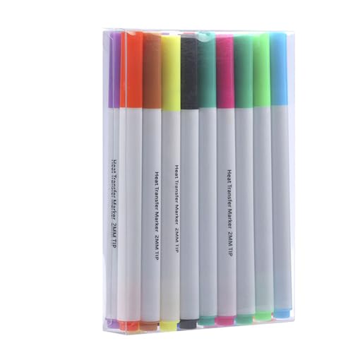 HIOPOIUYT 12/18 Stück Bügeltransfer-Stifte, 12/18 Farben, Stoffmarker, zum Aufbügeln, Transfer-Marker, Stickerei, Transferstift für T-Shirt-Tasche HIOPOIUYT 12/18 Stück Bügeltransfer-Stifte, 12/18 Farben, Stoffmarker, zum Aufbügeln, Transfer-Marker, Stickerei, Transferstift für T-Shirt-Tasche von HIOPOIUYT