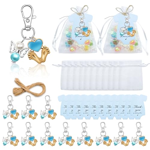 HIOPOIUYT 24 Stück Partyzubehör Engels-Baby-Fußabdruck Schlüsselanhänger mit Taschen und Karten für Party-Dekorationen und Gäste HIOPOIUYT 24 Stück Partyzubehör Engels-Baby-Fußabdruck Schlüsselanhänger mit Taschen und Karten für Party-Dekorationen und Gäste von HIOPOIUYT