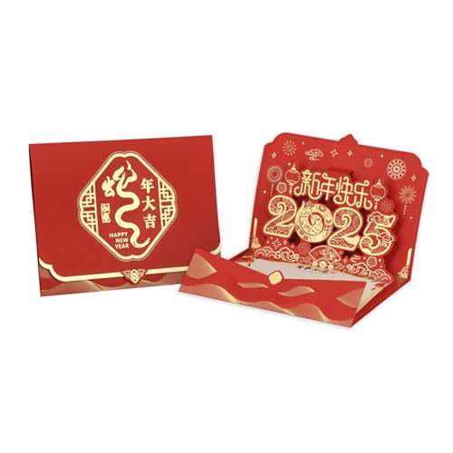 HIOPOIUYT 3D Popup Karte Für 2025 Chinesisches Neujahrsjahr Der Schlangengrußkarte Mit Dem Umschlag Springfestival Geschenk HIOPOIUYT 3D Popup Karte Für 2025 Chinesisches Neujahrsjahr Der Schlangengrußkarte Mit Dem Umschlag Springfestival Geschenk von HIOPOIUYT