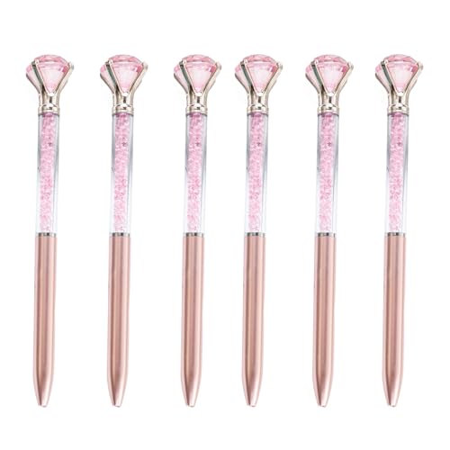 HIOPOIUYT 6 große Kugelschreiber, Kristallstifte für Damen und Mädchen, 1,0 mm Spitze, glatt zu schreiben, Bürobedarf HIOPOIUYT 6 große Kugelschreiber, Kristallstifte für Damen und Mädchen, 1,0 mm Spitze, glatt zu schreiben, Bürobedarf von HIOPOIUYT