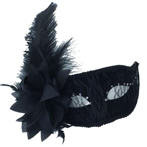 HIOPOIUYT Blumendekoration, Maskerade, halbes Gesicht, Halloween-Party, gefiederte Maskerade, Augenbekleidung für Frauen, Cosplay HIOPOIUYT Blumendekoration, Maskerade, halbes Gesicht, Halloween-Party, gefiederte Maskerade, Augenbekleidung für Frauen, Cosplay von HIOPOIUYT