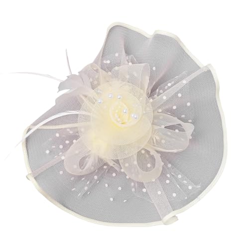 HIOPOIUYT Fascinator aus Netzstoff, gefiedert, 1920er-Jahre-Kostüm, Kopfbedeckung für Damen, Themen-Event, ideal für Cocktail-Partys, Teepartys, Stirnbänder von HIOPOIUYT