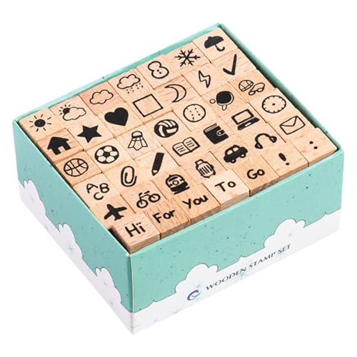 HIOPOIUYT Holz-Stempel für Scrapbooking, Hintergrund, Buchstaben, Zahlen, geomotrisches Muster, Stempel für Scrapbooking, Tagebuch, 42 Stück HIOPOIUYT Holz-Stempel für Scrapbooking, Hintergrund, Buchstaben, Zahlen, geomotrisches Muster, Stempel für Scrapbooking, Tagebuch, 42 Stück von HIOPOIUYT