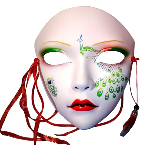 HIOPOIUYT Maskerade, handbemalt, Halloween, traditionelles chinesisches Bühnenspiel, Halloween, Cosplay, Zubehör für Frauen HIOPOIUYT Maskerade, handbemalt, Halloween, traditionelles chinesisches Bühnenspiel, Halloween, Cosplay, Zubehör für Frauen von HIOPOIUYT