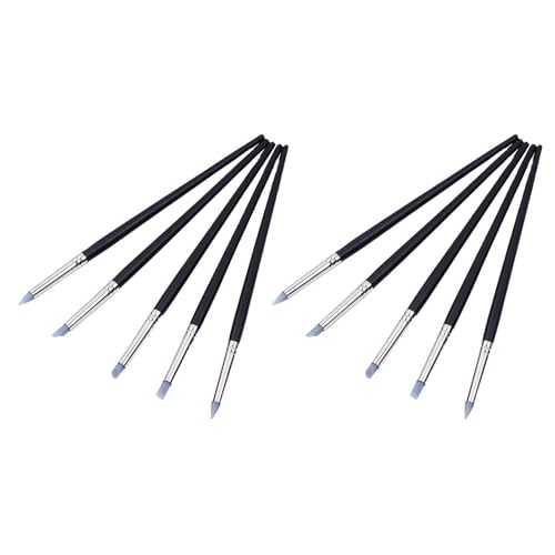 HIOPOIUYT Modellierwerkzeug aus Silikon, Modellierwerkzeug, Modellierwerkzeug, weiche Silikonspitze, Modellierstift, Töpferei, Ton, Schnitzen, Punktierwerkzeug, 10 Stück HIOPOIUYT Modellierwerkzeug aus Silikon, Modellierwerkzeug, Modellierwerkzeug, weiche Silikonspitze, Modellierstift, Töpferei, Ton, Schnitzen, Punktierwerkzeug, 10 Stück von HIOPOIUYT