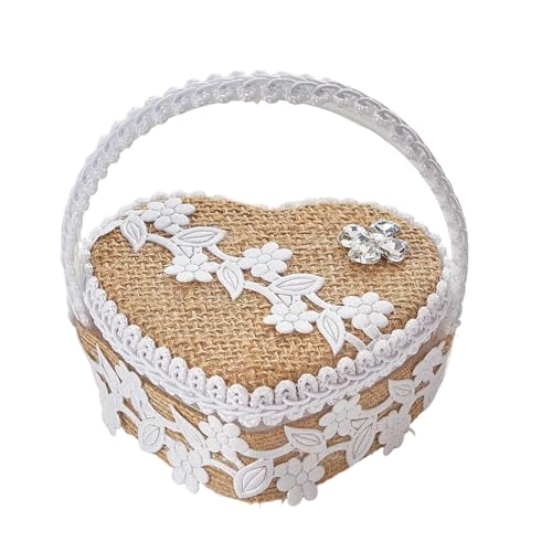 HIOPOIUYT Spitzen-Schleifen, Ringträgerkorb für Hochzeiten, Bälle, Jubiläen, Zeremonien und Strandpartys, weiche Körbchenschleifen von HIOPOIUYT