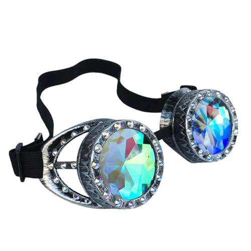 HIOPOIUYT Sterevunk Kaleidoskopes Brillenbrillen Psychedelics Raves Brillen Prismen Brillen Halloween Cosplay Festival Accessoires von HIOPOIUYT