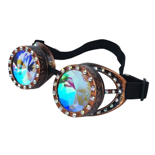 HIOPOIUYT Sterevunk Kaleidoskopes Brillenbrillen Psychedelics Raves Brillen Prismen Brillen Halloween Cosplay Festival Accessoires HIOPOIUYT Sterevunk Kaleidoskopes Brillenbrillen Psychedelics Raves Brillen Prismen Brillen Halloween Cosplay Festival Accessoires von HIOPOIUYT