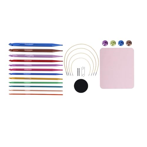 HIOPOIUYT Tunesisches Häkelnadel-Set mit Kabel, 3,0 mm - 10 mm, tunesische Stricknadel mit Lederetui zum Stricken, Weben, 12 Stück HIOPOIUYT Tunesisches Häkelnadel-Set mit Kabel, 3,0 mm - 10 mm, tunesische Stricknadel mit Lederetui zum Stricken, Weben, 12 Stück von HIOPOIUYT