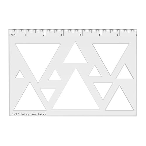 Hochpräzise klare Acryl-Inlay-Schablone mit Dreiecks- oder Herzform, Holzbearbeitungs-Schablone in verschiedenen Größen von HIOPOIUYT
