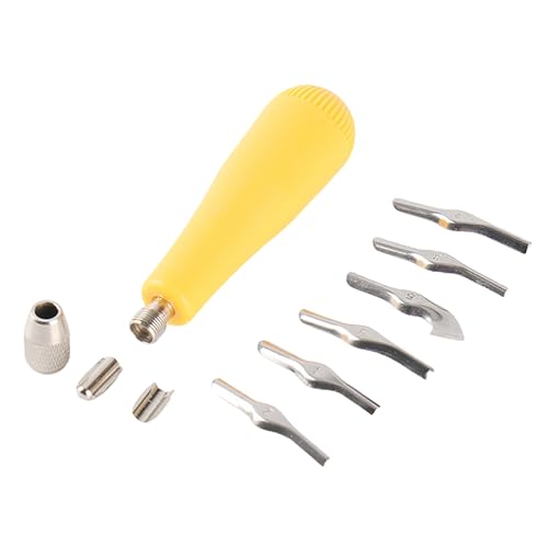 Stempelstempelschneider Mit Gummi Block Mit 6 Schnitzkopf Ergonomisch Linoleum Cutter Zum Druckstempel Tragbares Werkzeug von HIOPOIUYT