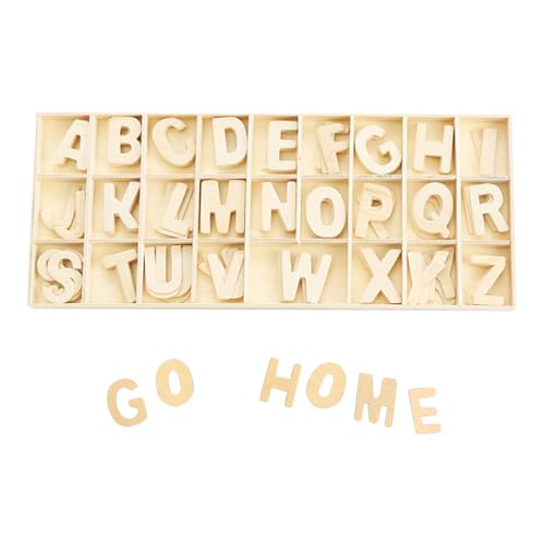 HIOQFR 130 Stück Bastelbedarf Holzbuchstaben Klein Scrabble Buchstaben Holz Kinder Deko Buchstaben zum Basteln Wooden Alphabet Letters Großbuchstaben A-Z für DIY,Kunsthandwerk,Deko,Party -Holzfarbe von HIOQFR