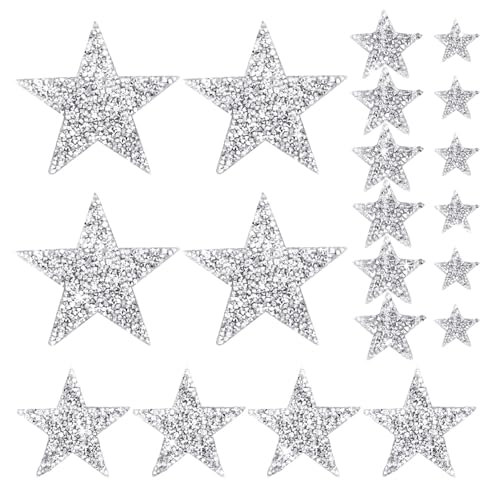 HIOQFR 20pcs Bügelbilder für Textilien Sterne Aufbügelbilder Stern Patches Star Sticker zum Aufbügeln Applikationen Strass Aufbügelflicken Glitzer Aufbügler Stern Aufnäher Bügelaufkleber Bügelsticker HIOQFR 20pcs Bügelbilder für Textilien Sterne Aufbügelbilder Stern Patches Star Sticker zum Aufbügeln Applikationen Strass Aufbügelflicken Glitzer Aufbügler Stern Aufnäher Bügelaufkleber Bügelsticker von HIOQFR