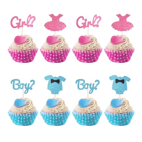 HIOQFR 24 Stück Boy or Girl Tortendeko Babyparty Cake Topper Gender Reveal Glitzer Cupcake Topper Geburtstag Muffin Deko Tortenaufsatz Baby Shower Kuchen HIOQFR 24 Stück Boy or Girl Tortendeko Babyparty Cake Topper Gender Reveal Glitzer Cupcake Topper Geburtstag Muffin Deko Tortenaufsatz Baby Shower Kuchen von HIOQFR