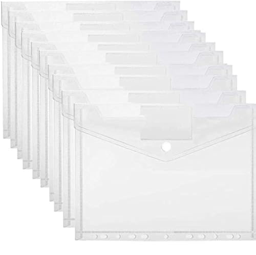 20 Stück Dokumententasche A4 zum Abheften,A4 Dokumententasche Sichttaschen,Dokumententasche mit Klettverschluss A4,Dokumententasche A4 Transparent,Dokument Organisieren (A) von HIQE-FL