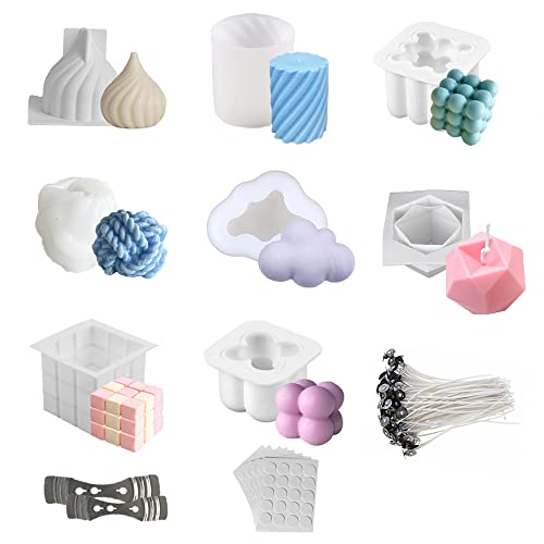 8Pcs Kerzen Gießform,Kerzenform Silikon Rund,Silikonform Für Kerzen,DIY Silikonform,für Kerzenherstellung,Handgefertigte Seife,Handwerk Ornamente,Zylinder Harzgussform,Duftkerzen (E) von HIQE-FL