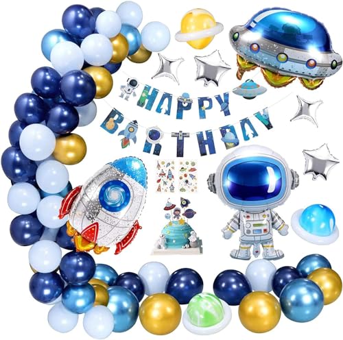 Space Kindergeburtstag Partydeko,Weltraum Deko-Set zum Geburtstag,Kinder Astronauten Party Dekoration,Kindergeburtstag Deko Weltraum von HIQE-FL