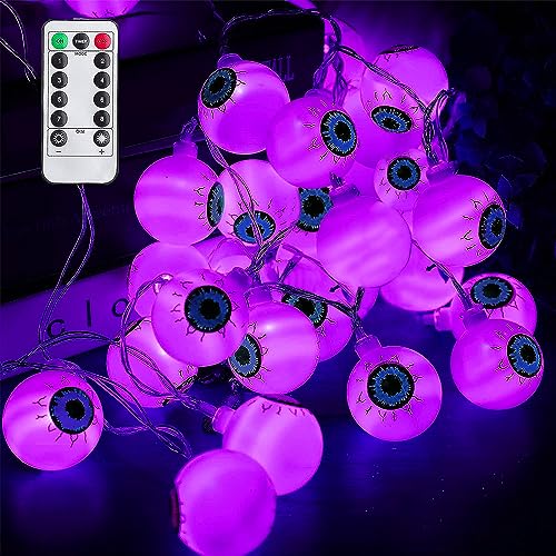 HIQE-FL Halloween Lichterkette Augäpfel,5M 30LED Halloween Lichterkette Augen,8 Arten Einstellung des Lichtmodus,Timing Funktion,mit Fernbedienungn,Innen und Außendekoration Garten HIQE-FL Halloween Lichterkette Augäpfel,5M 30LED Halloween Lichterkette Augen,8 Arten Einstellung des Lichtmodus,Timing Funktion,mit Fernbedienungn,Innen und Außendekoration Garten von HIQE-FL