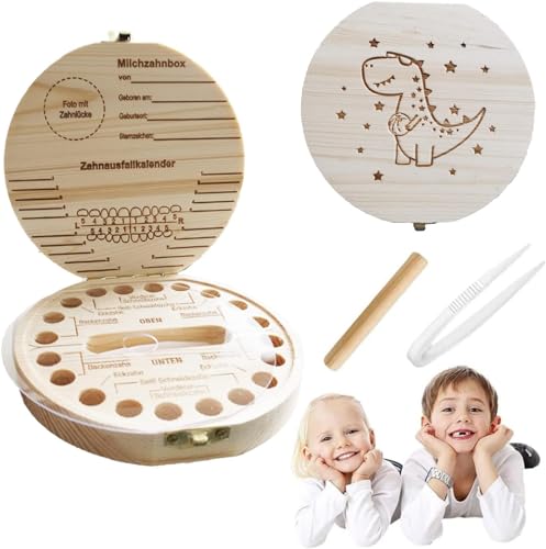 HIQE-FL Zahnschachtel,Zahnbox Zahndose,Zahnbox aus Holz,Zahndose Milchzähne,Milchzähne Box(D) von HIQE-FL