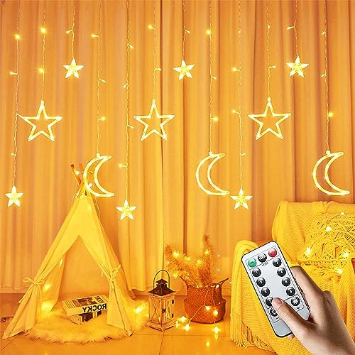 Sterne Vorhang Lichter,3.5M LichtLichterkette Sternenvorhang,8 Modi Für Innen,LED Mond Sterne Weihnachten Lichterkette,LED Lichterketten Stern Mond,Weihnachten,Ramadan,Partydekoration(A) Sterne Vorhang Lichter,3.5M LichtLichterkette Sternenvorhang,8 Modi Für Innen,LED Mond Sterne Weihnachten Lichterkette,LED Lichterketten Stern Mond,Weihnachten,Ramadan,Partydekoration(A) von HIQE-FL