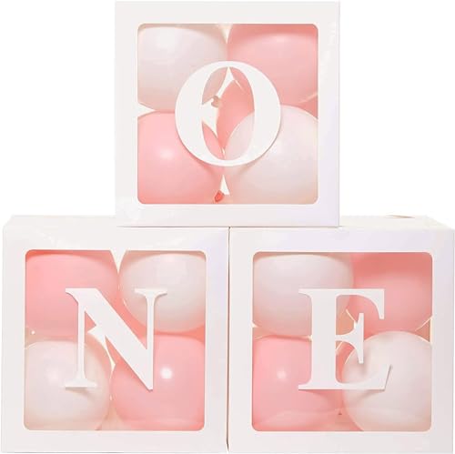 Transparente Ballon Boxen,Babyparty Box Dekorationen,Transparente Luftballon Boxen,Themen Party Boxen,Mit 24 Ballons,Hochzeit Geburtstag Baby Shower Überraschungsbox Party Dekorationen von HIQE-FL