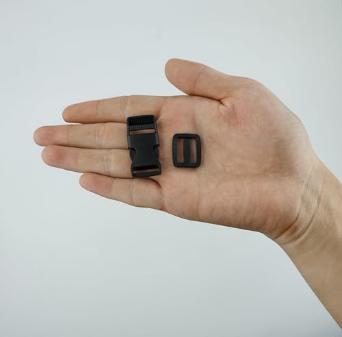 10 Stück Steckschnallen für 15 mm breite Gurtbänder, 10 Stück Tri-Glide Slide,Kunststoff Steckschnallen verstellbare Klippverschluss für Steckschließe Gurt, Beckengurt, Ersatzschnalle,Rucksackgurte von HIQU and HIST