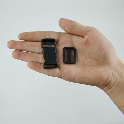 10 Stück Steckschnallen für 20 mm breite Gurtbänder, 10 Stück Tri-Glide Slide,Kunststoff Steckschnallen verstellbare Klippverschluss für Steckschließe Gurt, Beckengurt, Ersatzschnalle,Rucksackgurte von HIQU and HIST