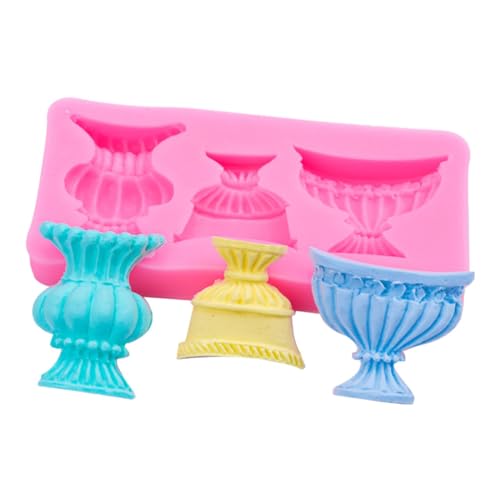 HIRAIDAI Fondant Form Dreigliedrige Vase Blumentopf Kristall DIY Silikonform Fondant Kuchen Schokolade von HIRAIDAI