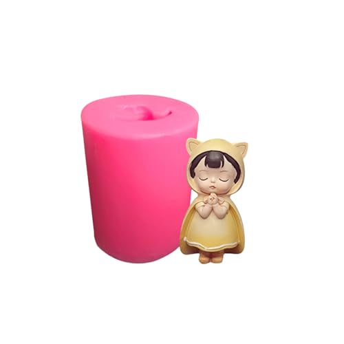 Gießformen Für Kerzen Blessing Silikonform Zum Selbermachen, Aromatherapie, Süße Kleine Mädchen-Kerzenform, Rosa von HIRAIDAI