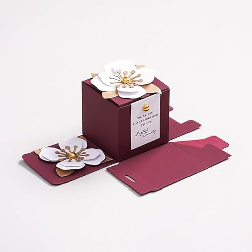 HIROYI 50/100 Stück Hochzeitsgeschenke-Box, Hochzeits-Süßigkeitenbox für Gäste, Blumen, süße Party-Geschenkboxen für Babyparty HIROYI 50/100 Stück Hochzeitsgeschenke-Box, Hochzeits-Süßigkeitenbox für Gäste, Blumen, süße Party-Geschenkboxen für Babyparty von HIROYI