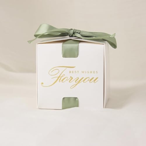 HIROYI 20/50 Stück Hochzeitsbegleiter-Süßigkeitenbox, Band, quadratisch, Geschenkbox, Schokoladen-Süßigkeitsbox HIROYI 20/50 Stück Hochzeitsbegleiter-Süßigkeitenbox, Band, quadratisch, Geschenkbox, Schokoladen-Süßigkeitsbox von HIROYI