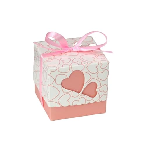 HIROYI 30/50/100Pcs Doppel Liebe Herz Candy Boxen Hochzeit Gunsten Geschenke Boxen Verpackung Taschen Mit Band Hochzeit Geburtstag Party Dekoration von HIROYI