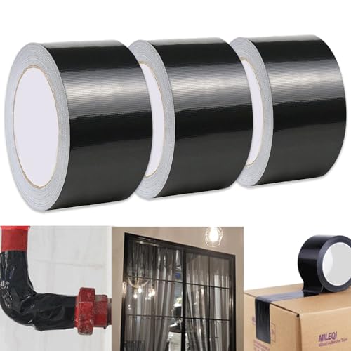 HISUMER 3 Rollen 30m x 50mm Gewebeband extra starkes Klebeband wasserdichtes Panzerband breites Gewebeklebeband schwarz power Duct Tape für Innen und Außen HISUMER 3 Rollen 30m x 50mm Gewebeband extra starkes Klebeband wasserdichtes Panzerband breites Gewebeklebeband schwarz power Duct Tape für Innen und Außen von HISUMER