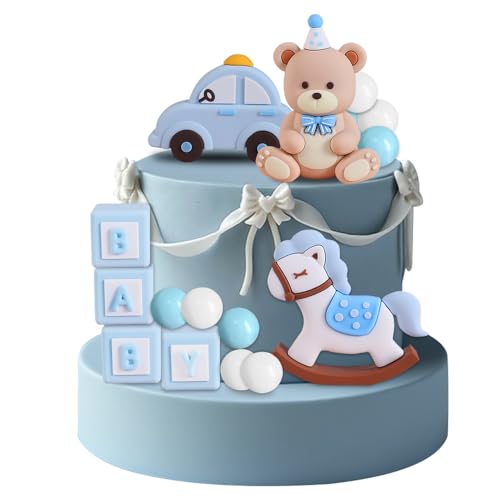 HIULLEN Blau Bär Kuchen Dekoration, 14 Stück Baby Dusche kuchen Dekorationen, Teddybär Kuchens Dekoration, Tortendeko Kugeln Cake, Gender Reveal Kuchen Dekoration für Baby Junge Mädchen HIULLEN Blau Bär Kuchen Dekoration, 14 Stück Baby Dusche kuchen Dekorationen, Teddybär Kuchens Dekoration, Tortendeko Kugeln Cake, Gender Reveal Kuchen Dekoration für Baby Junge Mädchen von HIULLEN
