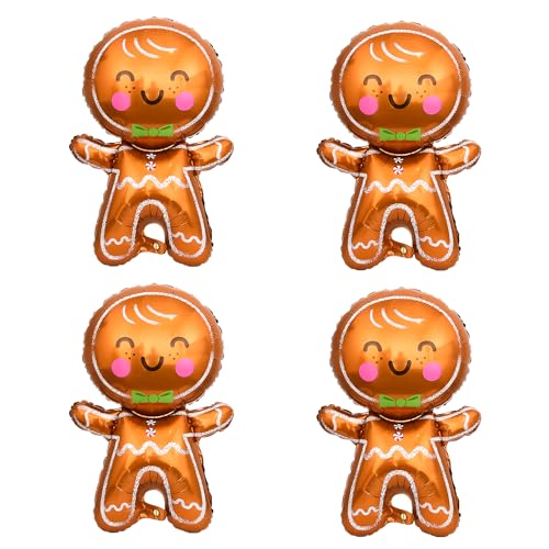 HIXNUG 4Pcs Weihnachten Lebkuchenmann Folienballon Xmas Dekoration Folienballon Weihnachten Neujahr Party Decor Ballon HIXNUG 4Pcs Weihnachten Lebkuchenmann Folienballon Xmas Dekoration Folienballon Weihnachten Neujahr Party Decor Ballon von HIXNUG