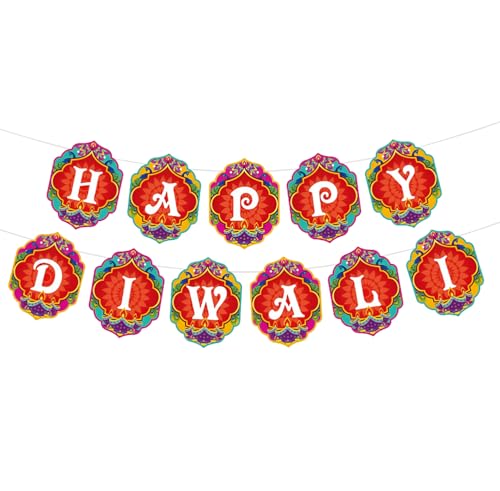 HIXNUG Diwali Dekorationen Happy Diwali Banner Indische Motto Party Supplies für Hindu, Deepavali, Hindu-Gruß, Partyzubehör HIXNUG Diwali Dekorationen Happy Diwali Banner Indische Motto Party Supplies für Hindu, Deepavali, Hindu-Gruß, Partyzubehör von HIXNUG