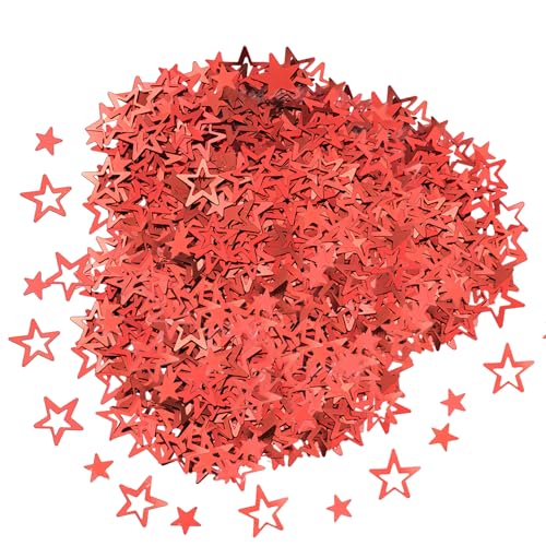 HIXNUG Sternkonfetti 30g Rot Glitzer Stern Tischkonfetti für Geburtstag Hochzeit Folienthema Weihnachten Danksagungsparty von HIXNUG