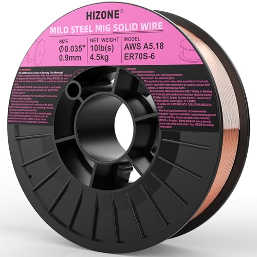 HIZONE MIG Massiver Schweißdraht, Premium ER70S-6 0,88 cm - 4,5 kg Baustahl, MIG Volldraht, 1 Stück von HIZONE