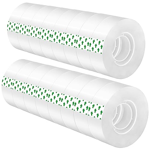 16 Rollen Transparentes Klebeband, 50m (Gesamtlänge 800 m) extrem haltbares, 18mm Transparent Verpackungsband, Unsichtbares Klebeband, geeignet für Schule, Büro, Hohe Viskosität, Mehrzweckband 16 Rollen Transparentes Klebeband, 50m (Gesamtlänge 800 m) extrem haltbares, 18mm Transparent Verpackungsband, Unsichtbares Klebeband, geeignet für Schule, Büro, Hohe Viskosität, Mehrzweckband von HIZOVSEM