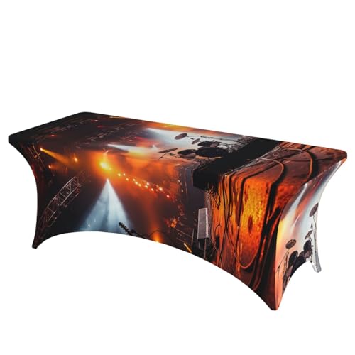 HJBNW Tischdecke, dehnbar, Spandex, knitterfrei, für Konzerte, Bühne, Picknick, waschbar, für Hochzeiten, Bankette, Partys, 1,8 m von HJBNW