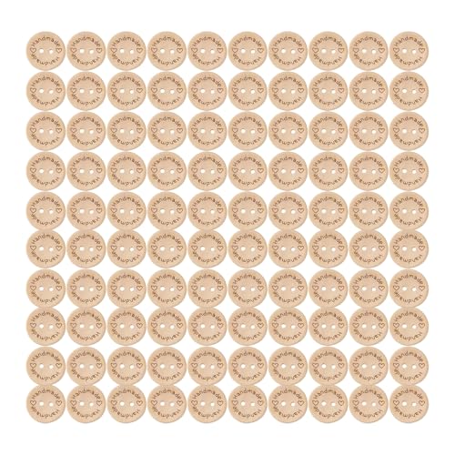 100 Stück Holzknöpfe,Knöpfe,Buttons,Druckknöpfe,Selber Machen,Handmade 20mm Zum Basteln Und Nähen,Kleine Knopf Mit Löcher,Runde Form,für DIY Dekorationen,Strickjacke,Hosenknopf,Jeansknöpfe,Annähen von HJDJBD