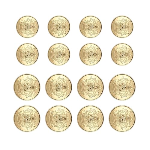16 Stück Gold Knöpfe Groß,Goldene,Zum Annähen,Knopf Gold,Old In 2 Größen(18mm 25mm),Metallknöpfe Jackenknopf,Trachtenknöpfe Metall,Halbkugel,Goldknöpfe,Metalle,Vintage,für Blazer,Anzüge,Sportmantel von HJDJBD