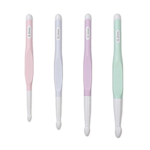 4 Stück Häkelnadel,Tulip,Große Set Mit Gummigriff,8,0mm,10,0mm,12,0mm,15,0mm,Ergonomisch Kunststoff HäKelnadeln für Arthritis,Anti-Rutsch,Komfortgriff,Zum Anfängerfür Pullover Schals Teppich 4 Stück Häkelnadel,Tulip,Große Set Mit Gummigriff,8,0mm,10,0mm,12,0mm,15,0mm,Ergonomisch Kunststoff HäKelnadeln für Arthritis,Anti-Rutsch,Komfortgriff,Zum Anfängerfür Pullover Schals Teppich von HJDJBD