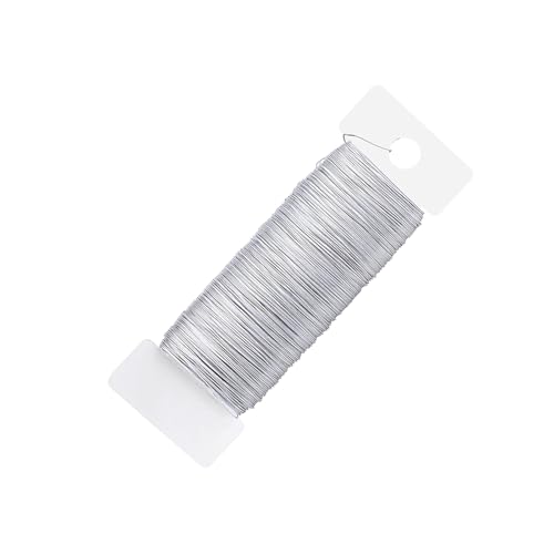 Basteldraht Dünn,Draht,Basteln,Wickeldraht,Schmuckdraht Blumendraht Floristendraht BasteldräHte,für Floristik Schmuckherstellung Bastelarbeiten,Silber Bindedraht,Craft,Steckdraht,HäKeldraht,Bastelband von HJDJBD
