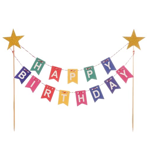 Happy Birthday Tortendeko,Alles Gute Zum Geburtstag Kuchen Topper Bunting Set,Regenbogen Dekorationen,Cake Toppers,Kuchendekoration,für Kinder Mädchen Geburtstagsfeier Und Cupcake Liefert Dekoration von HJDJBD
