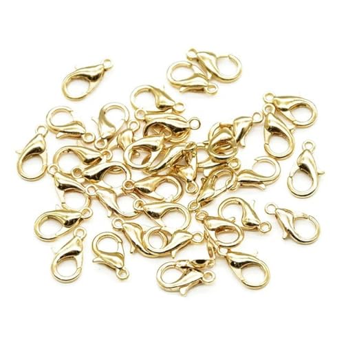 50 Stück 10/12/14/16/18 mm 9 Farben Metall-Karabinerhaken für DIY Halsketten & Armbänder Ketten Modeschmuckzubehör Gold-14 x 7 mm 50 Stück 10/12/14/16/18 mm 9 Farben Metall-Karabinerhaken für DIY Halsketten & Armbänder Ketten Modeschmuckzubehör Gold-14 x 7 mm von HJGUI