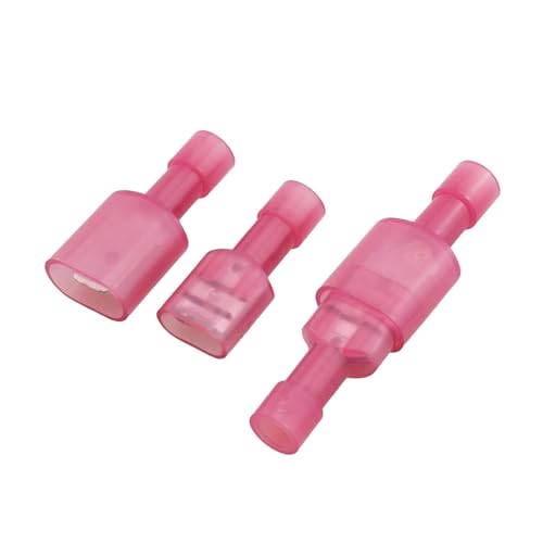 HJGarden Vollständig isolierte FDFN 1,25–250 Buchsenklemmen + Nylon vollisolierte MDFN 1,25–250 männliche Klemmen, Rot, 30 Stück von HJGarden