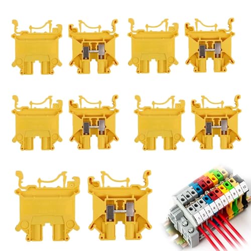 HJIAMA 10 Stück UK5N Reihenklemmen Hutschiene, Gelb Durchgangsverbinder, Klemmleiste, Hutschienen Klemmen, fur Drahtdurchmesser 0.2-4mm² HJIAMA 10 Stück UK5N Reihenklemmen Hutschiene, Gelb Durchgangsverbinder, Klemmleiste, Hutschienen Klemmen, fur Drahtdurchmesser 0.2-4mm² von HJIAMA